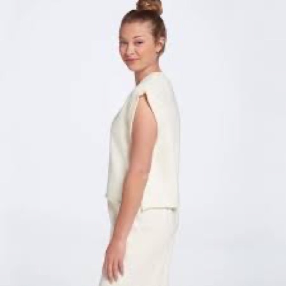 CALIA Women’s Oversized Extended Shoulder Sleeveless Cotton Crew Neck Top L - Picture 6 of 7